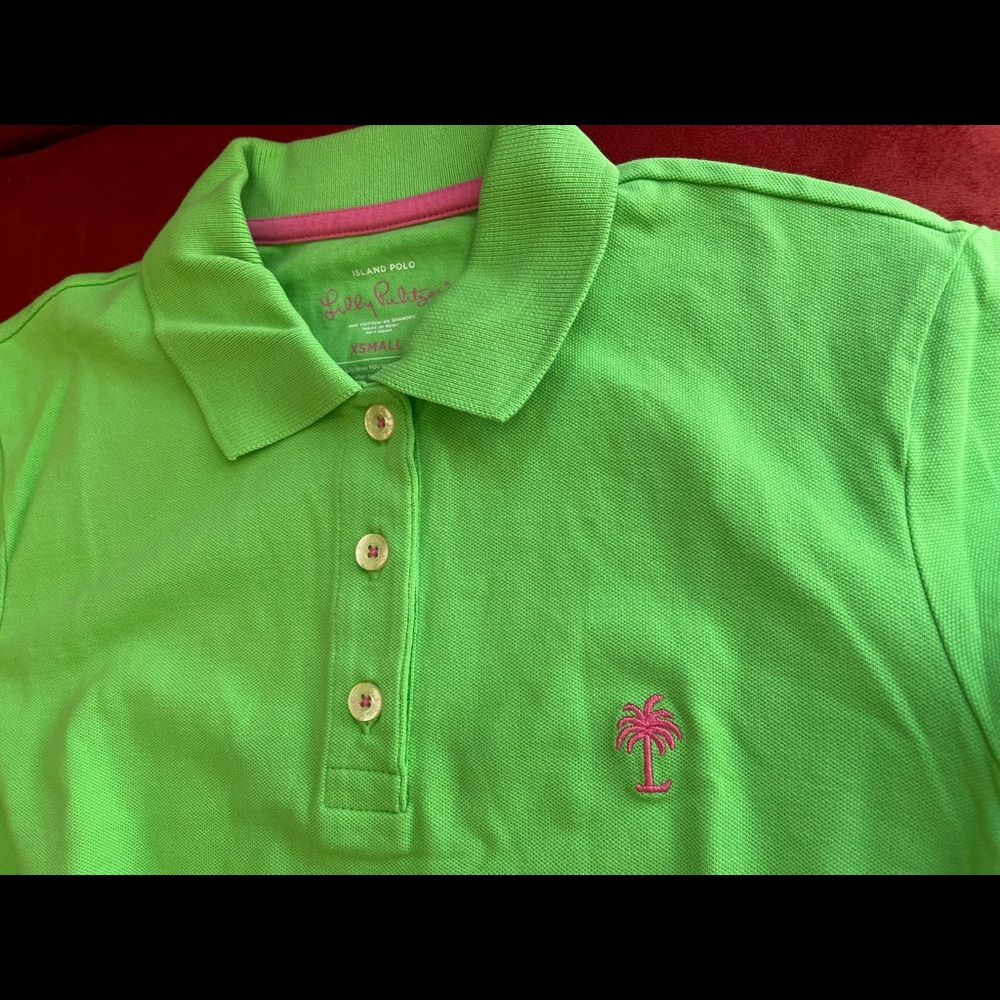 NWT Lilly Pulitzer Lime Green Ladies XS POLO Shirt $68.